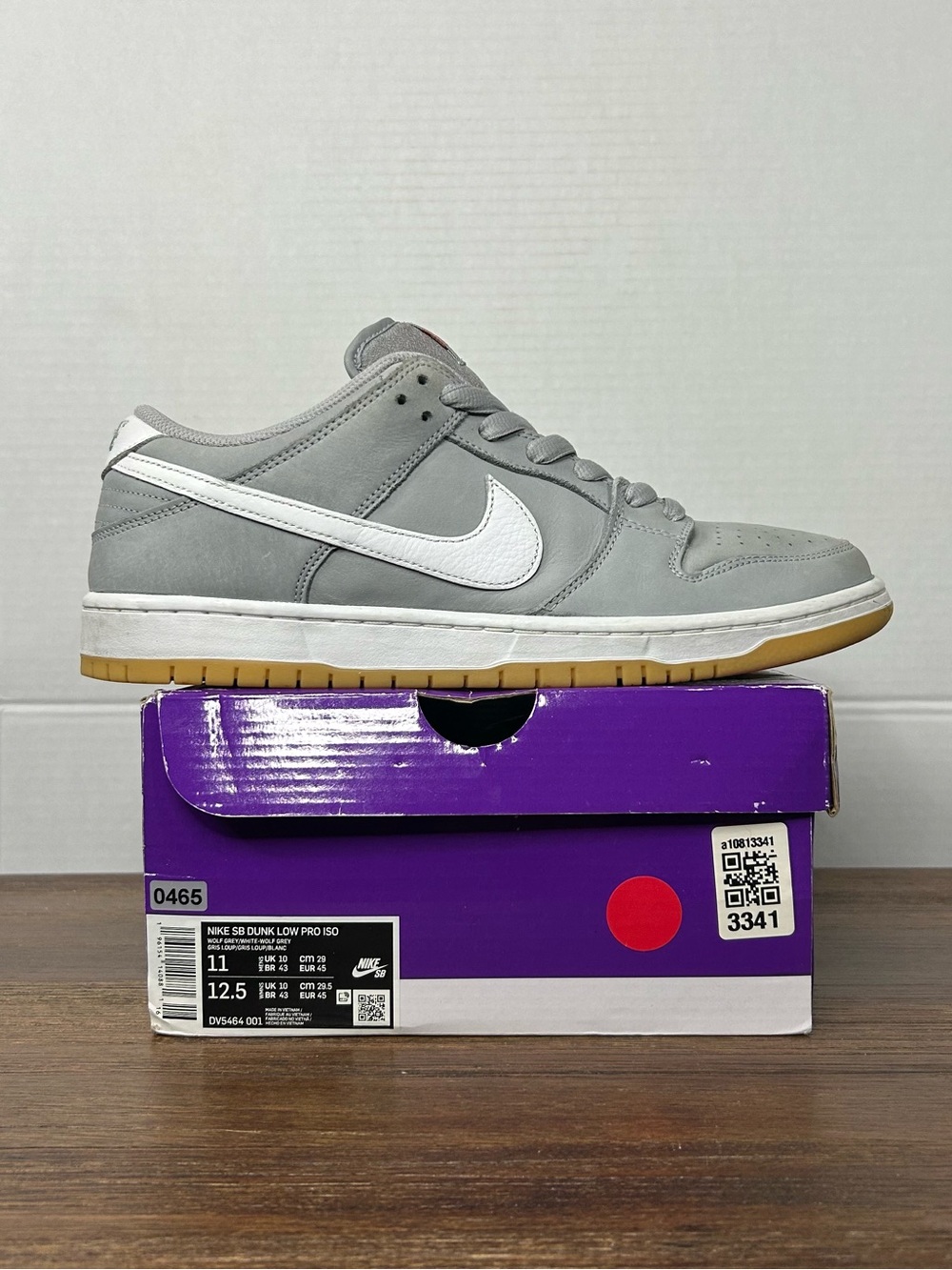 Nike SB Dunk Low Pro ISO Orange Label Wolf Grey Gum M11/W12.5